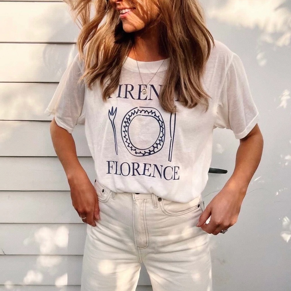 VRG GRL Firenze Tee / White / Small Italian girl thin vintage inspired t-shirt